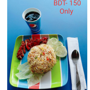 Fried Rice with Breaded chicken & soft Drinks Combo