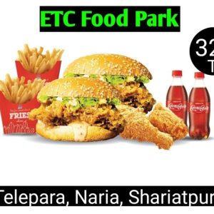কম্বো প্যাকেজ🍔ক্রিসপি চিকেন বার্গার ১ পিস,🍗 ক্রিসপি চিকেন ফ্রাই ১ পিস, 🍿ফ্রেন্স ফ্রাই-কোল্ড ড্রিংকস 🍹